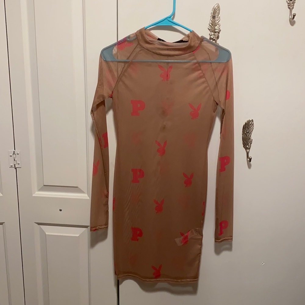 Playboy mesh missguided collab dress
